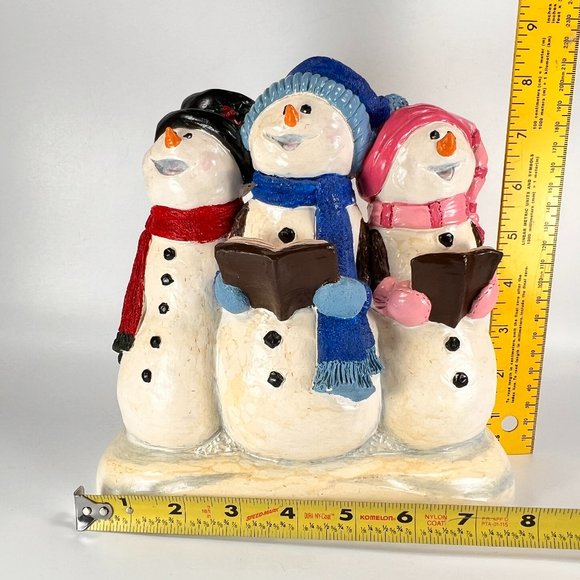 Vintage Snowmen Figurine California Creations Let It Snow Retro Chalkware 90s - Picture 11 of 12